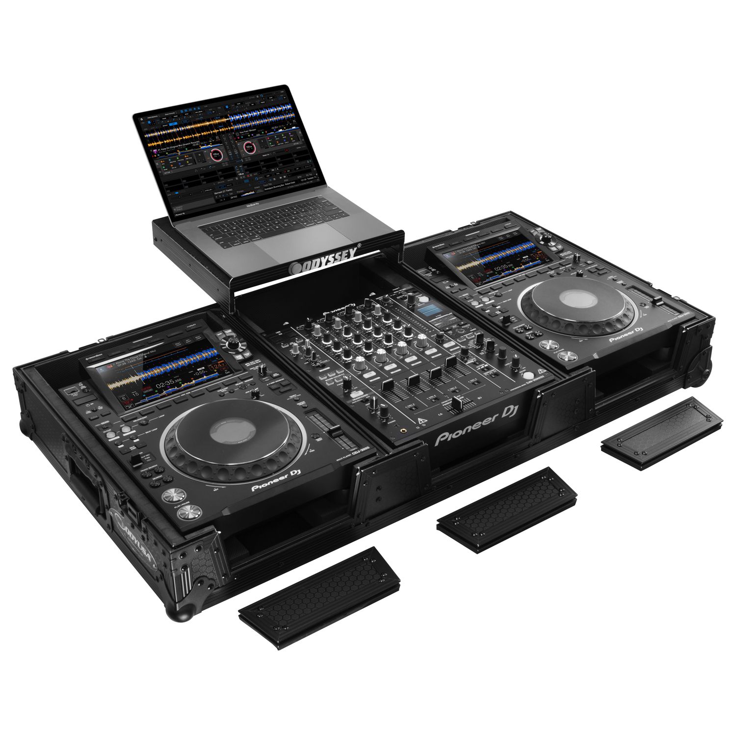Industrial Board Glide Style Universal Case Fitting Most 12" DJ Mixers and Two Pioneer CDJ-3000 - Image 3