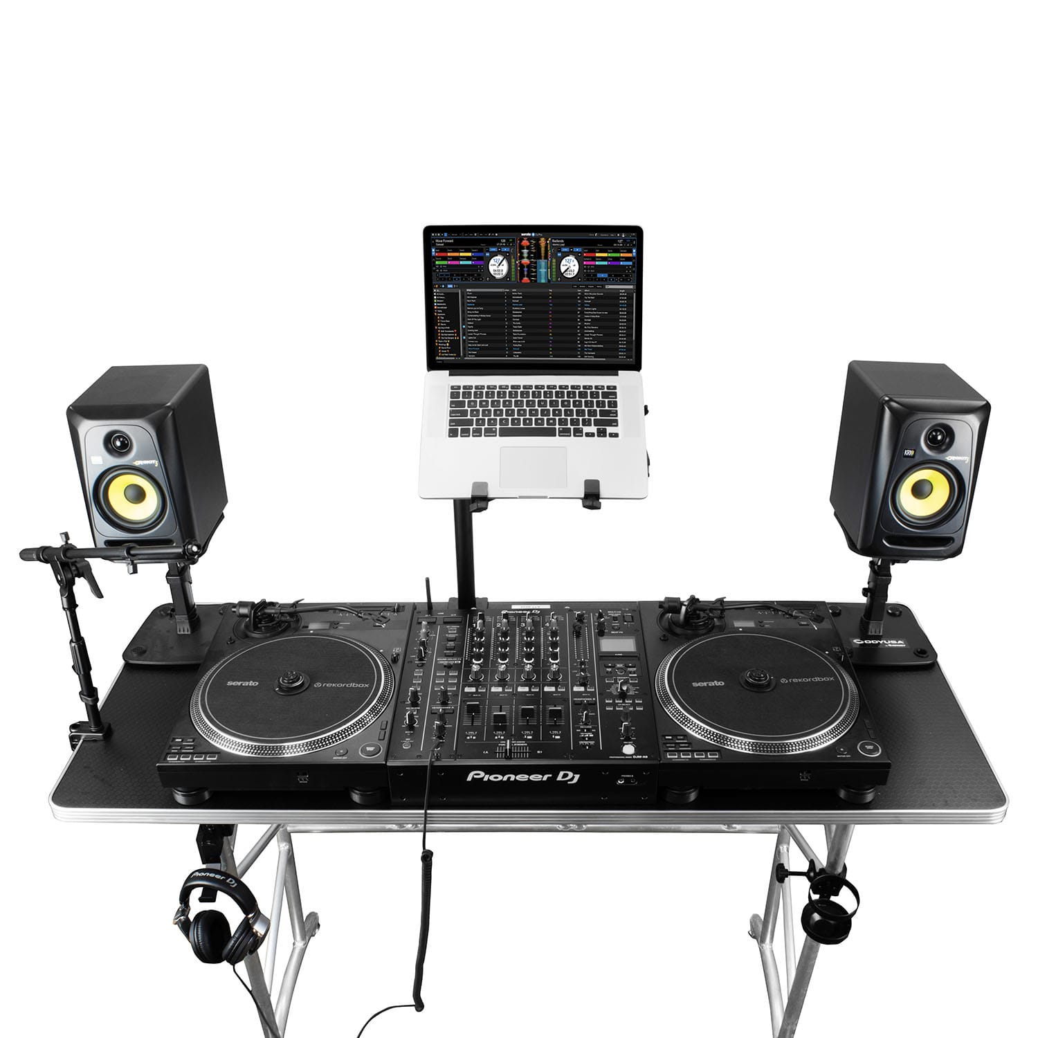 Odyssey 60" x 23.75" Hex Texture Pattern Tabletop DJ Truss Table - Image 6