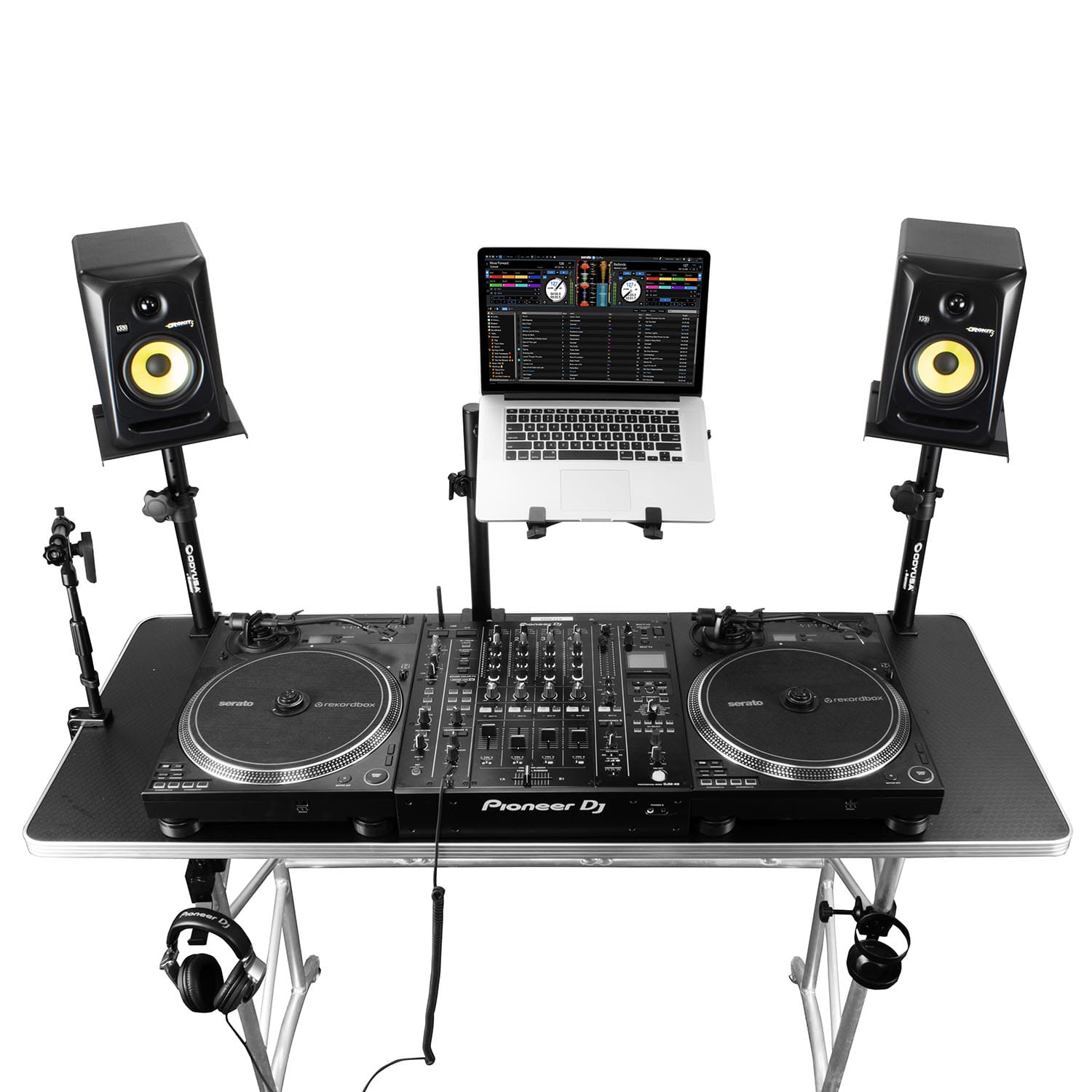 Odyssey 60" x 23.75" Hex Texture Pattern Tabletop DJ Truss Table - Image 7