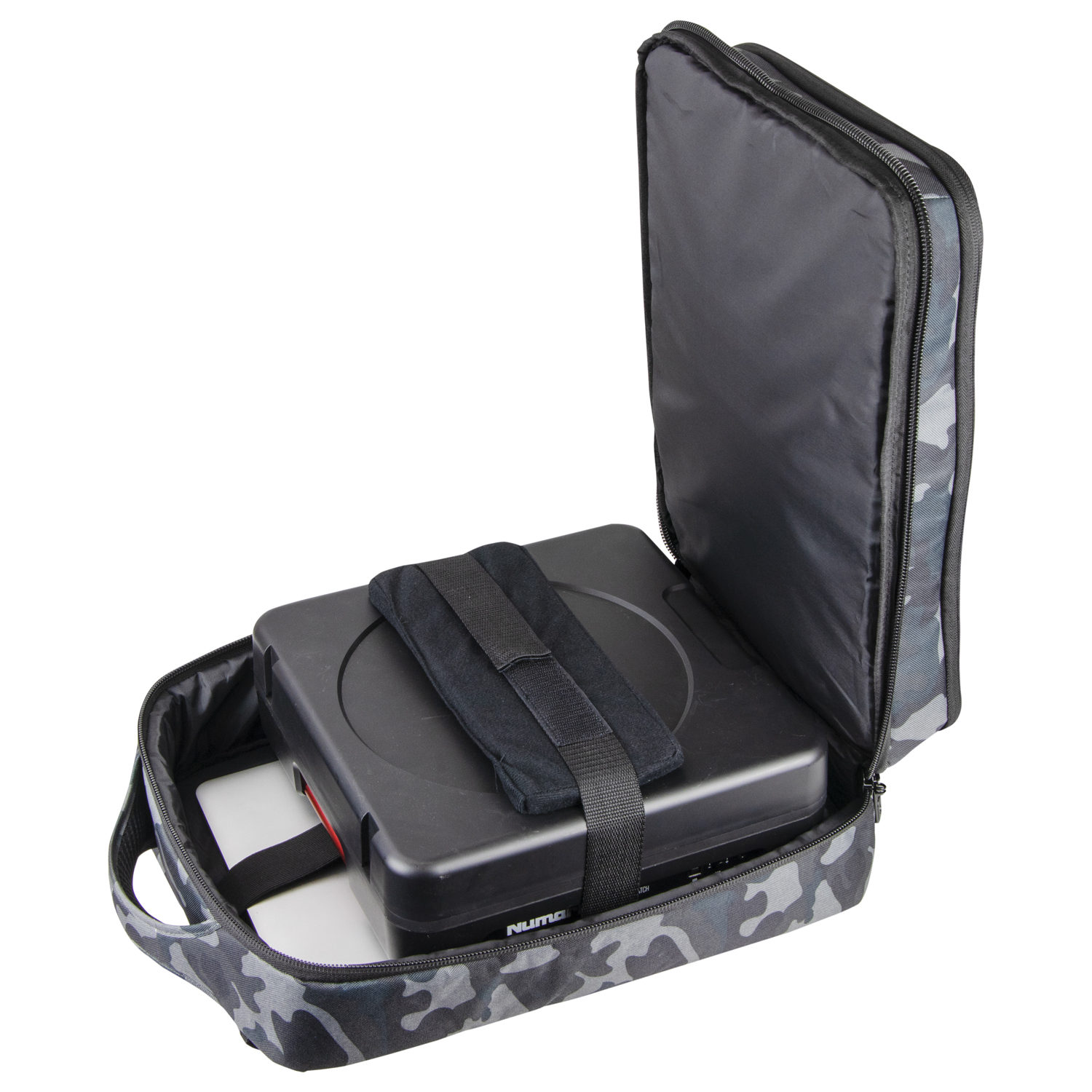 Gray Camouflage Compact Premium DJ Backpack - Image 11