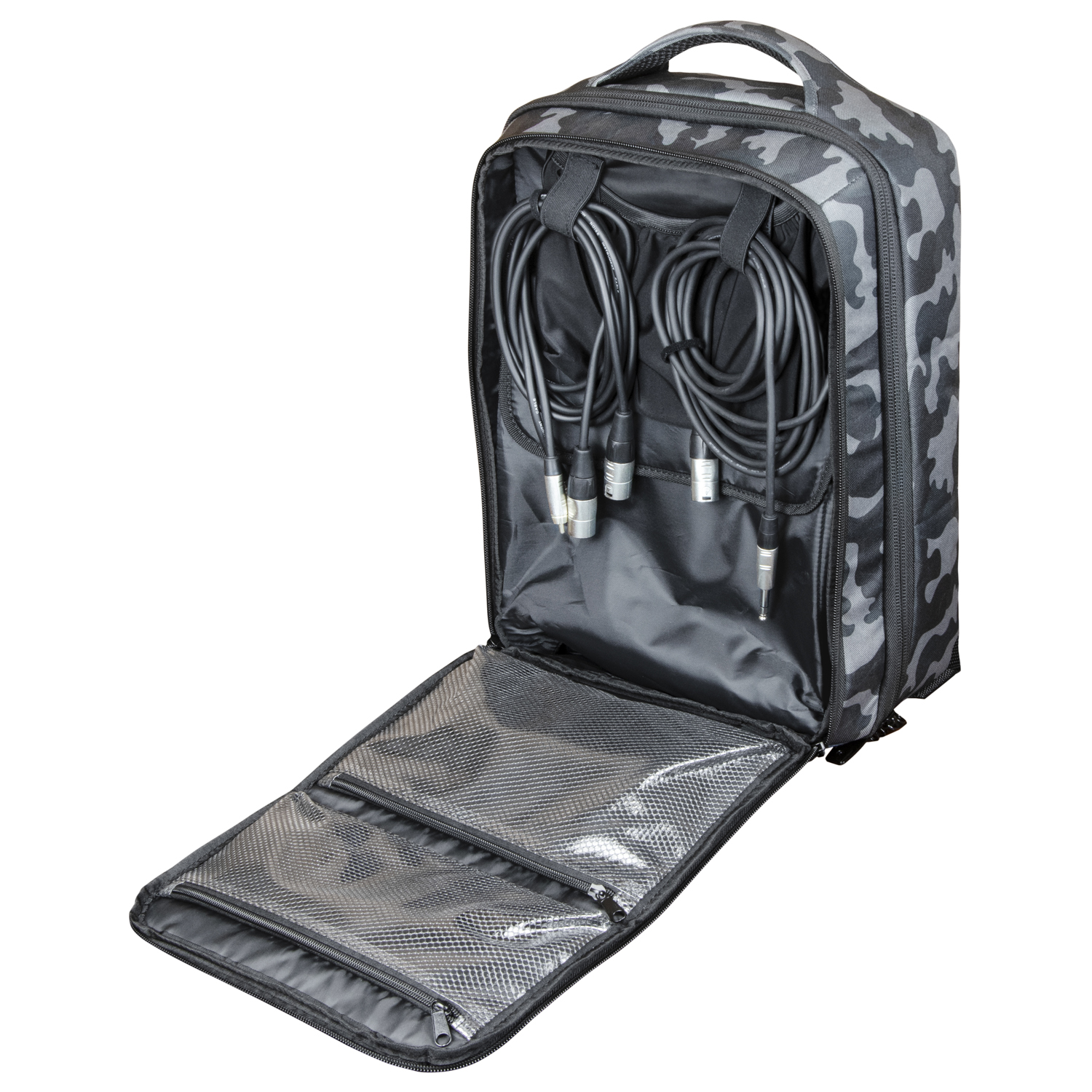 Gray Camouflage Compact Premium DJ Backpack - Image 14