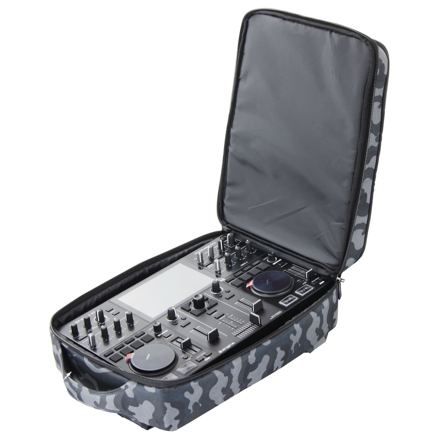 Gray Camouflage Compact Premium DJ Backpack - Image 7