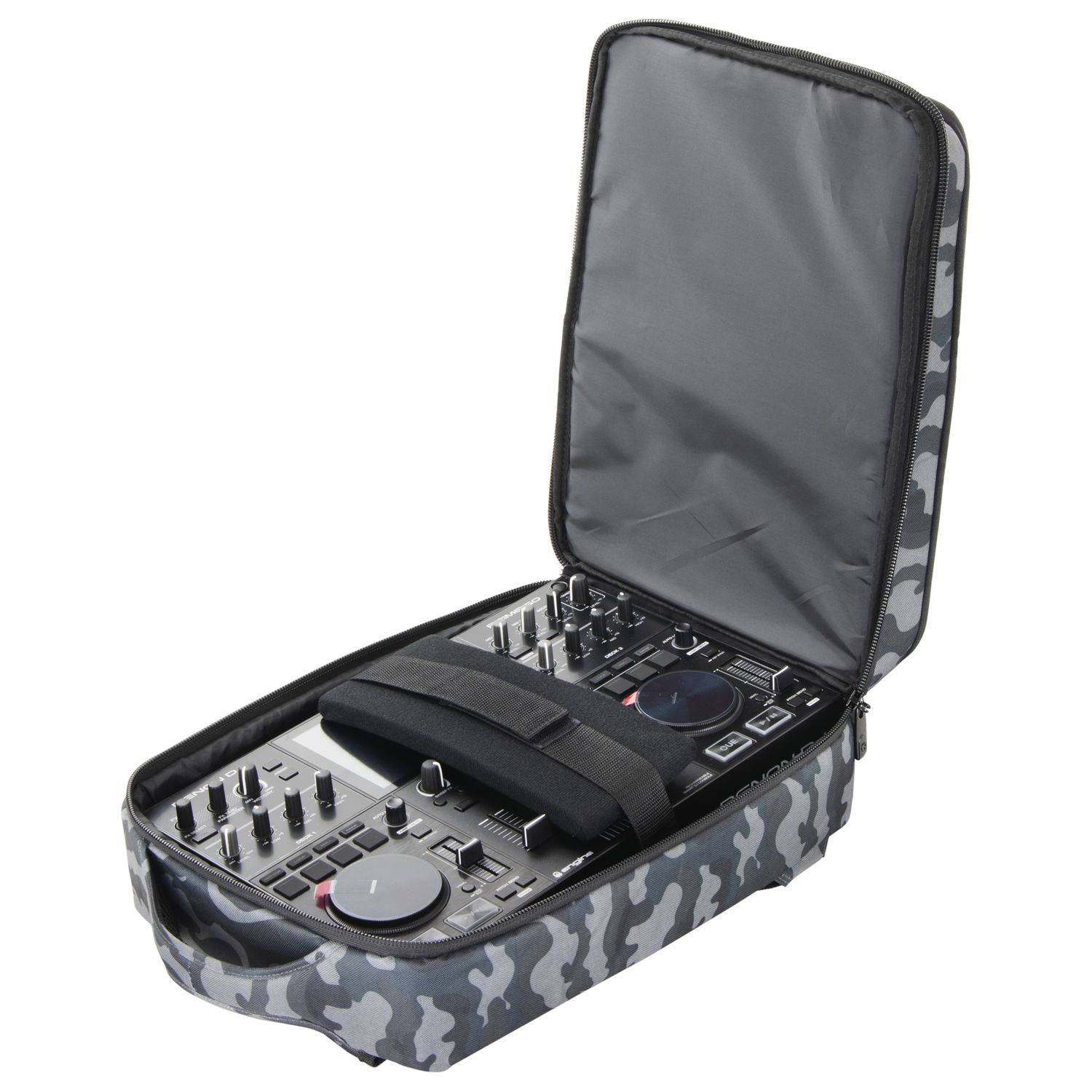 Gray Camouflage Compact Premium DJ Backpack - Image 8