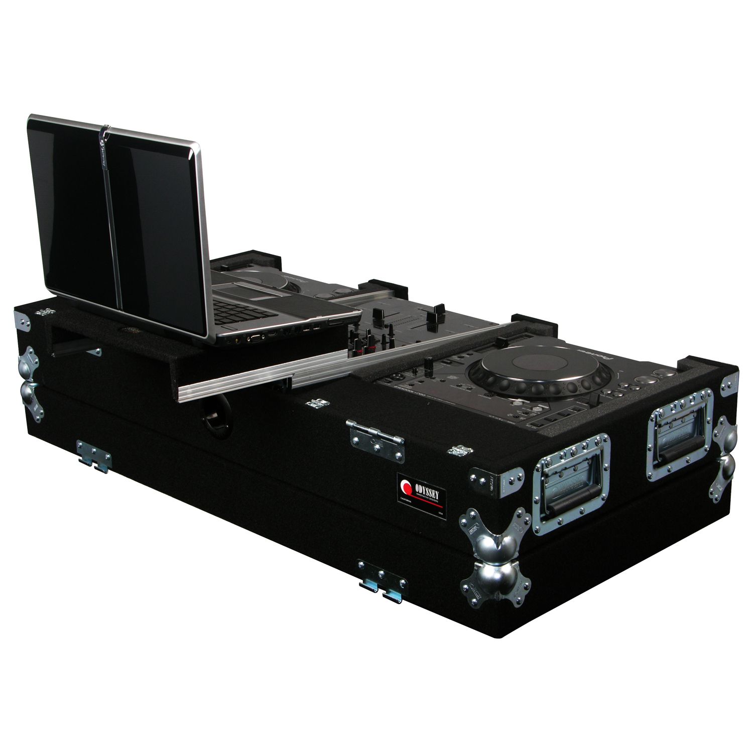 Universal 10" Format DJ Mixer and Two Large Format CD/Digital Media Players Carpet Coffin Case - Image 2