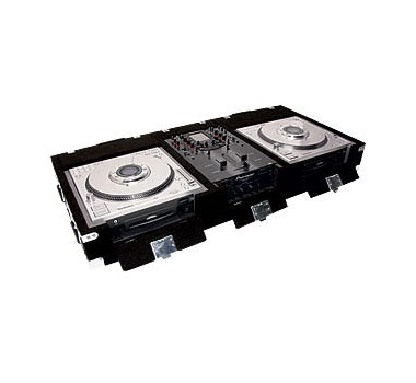 Pioneer DJM-909 and two Technics SL-DZ1200 Carpeted Case