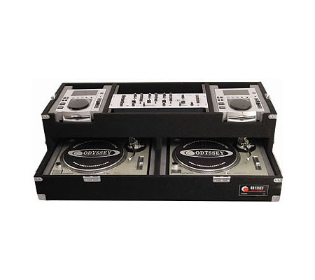 Two Turntables and Pioneer CDJ-100 Carpeted Case