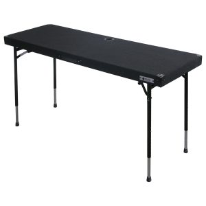 Height Adjustable 60" x 20" Work Surface Carpeted DJ Table