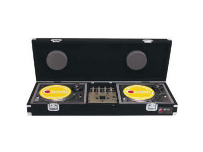 Vestax PMC-05/ PMC-07 or Similar Size 10" Format DJ Mixer with Two Standard Position Turntables Carpet Coffin Case