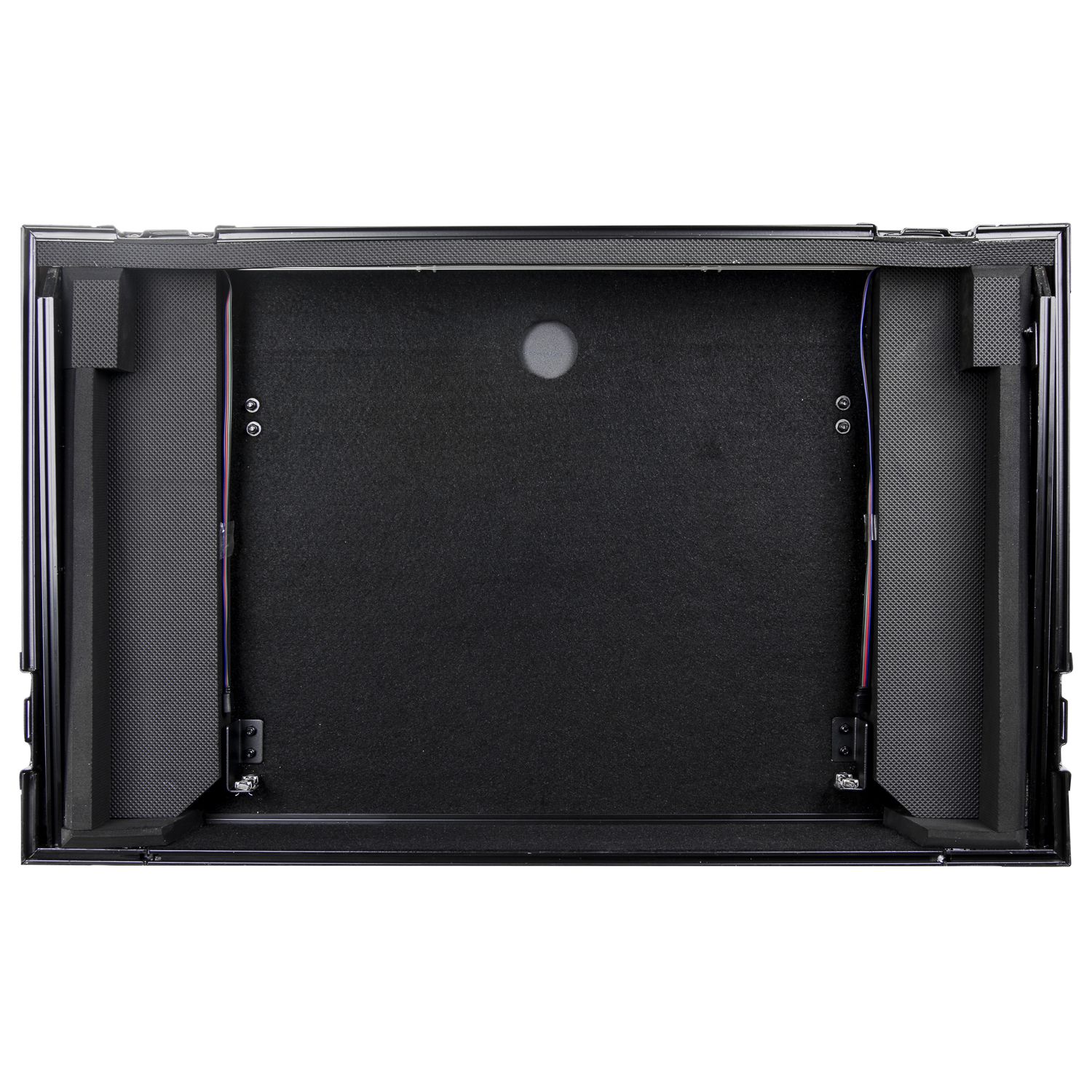 Black Pioneer DDJ-SX / DDJ-SX2 Case with 1U Rack Space LED panel and Glide Platform - Image 7