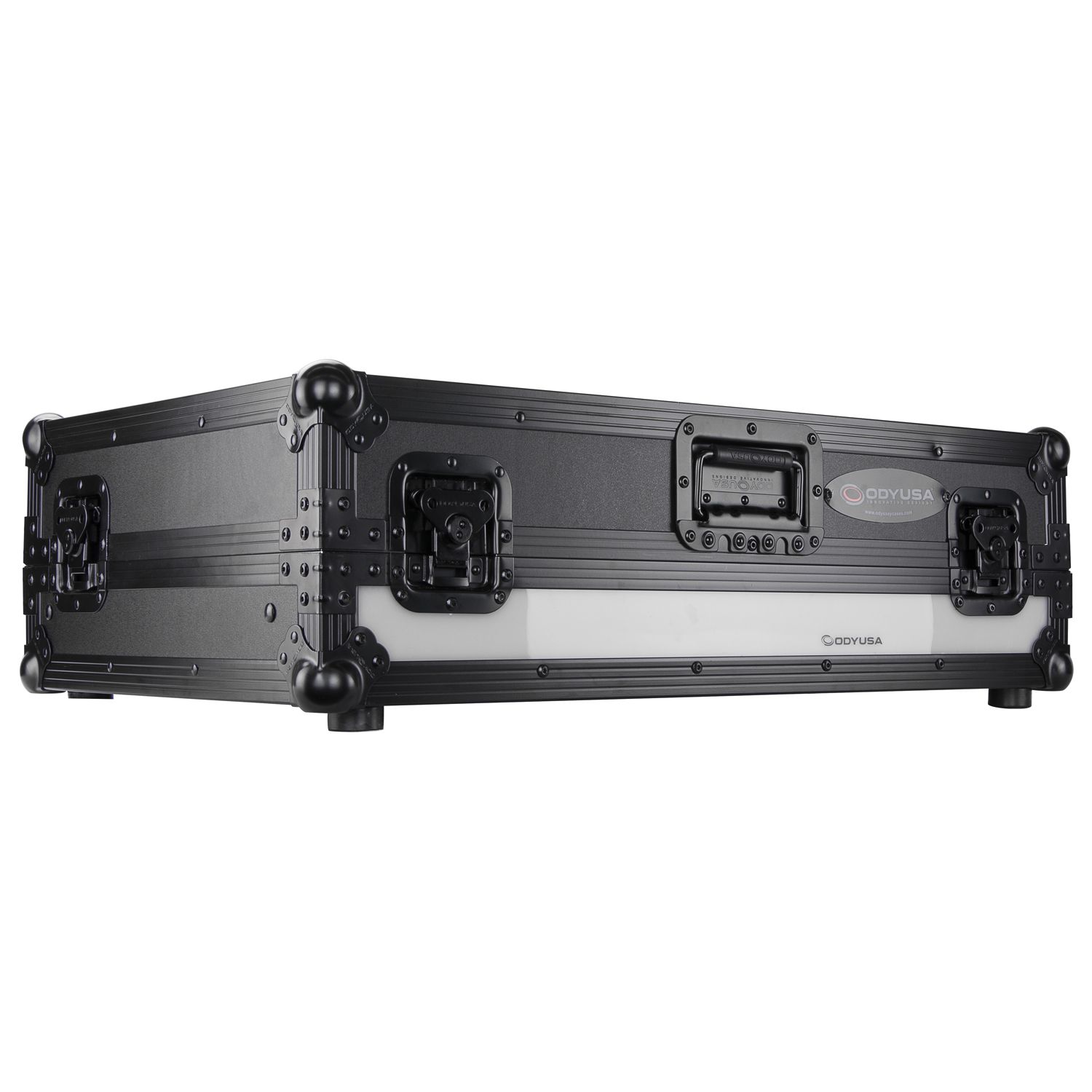 Black Pioneer DDJ-SX / DDJ-SX2 Case with 1U Rack Space LED panel and Glide Platform - Image 14