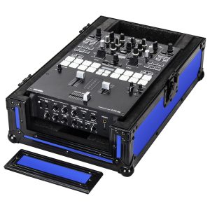 DESIGNER DJ™ Universal 10-inch Format Extra Deep Black on Blue DJ Mixer Case
