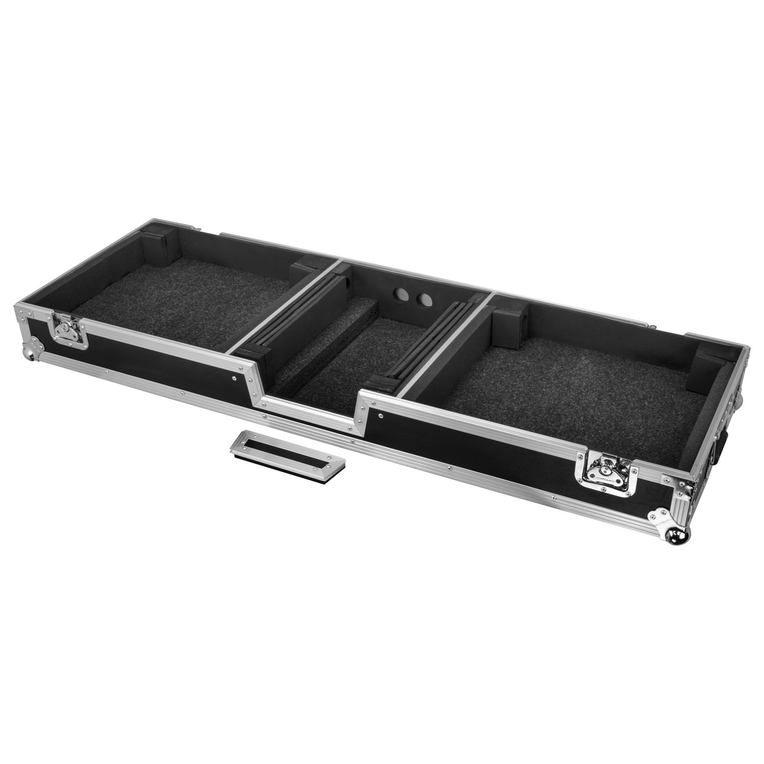 12" Format DJ Mixer and Two Turntables in Standard Position DJ Coffin Case with Wheels