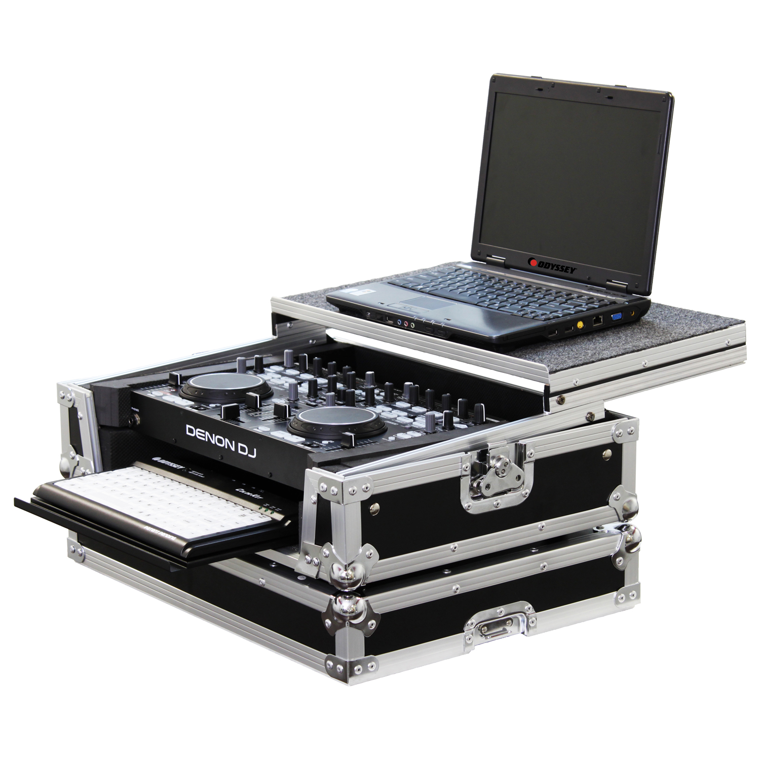Denon DN-MC3000 / DN-MC6000 / DN-MC6000MK2 Case with Glide Platform and Tray