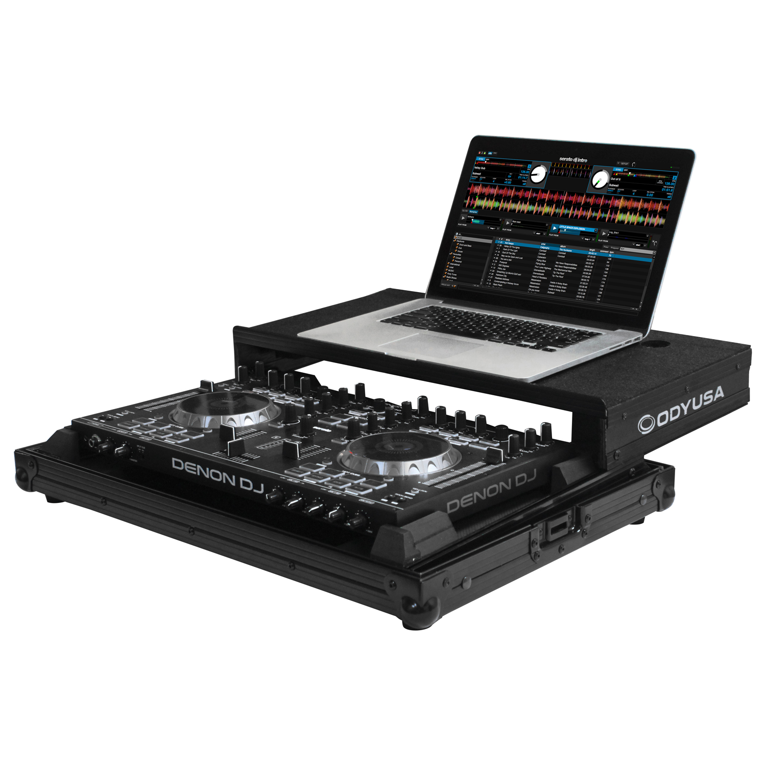 Black Denon DN-MC4000 Case with Glide Platform