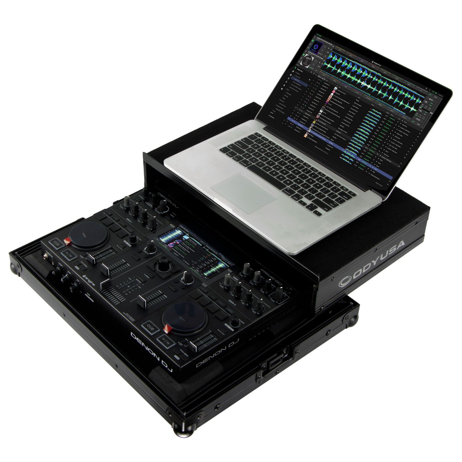 Denon DJ Prime GO Black Label Case with Glide Style Laptop Platform