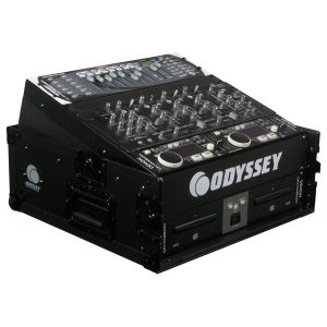 Black 10U Top Slanted 2U Vertical Pro Combo Rack