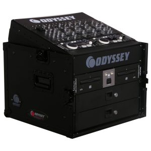 Black 10U Top Slanted 6U Vertical Pro Combo Rack