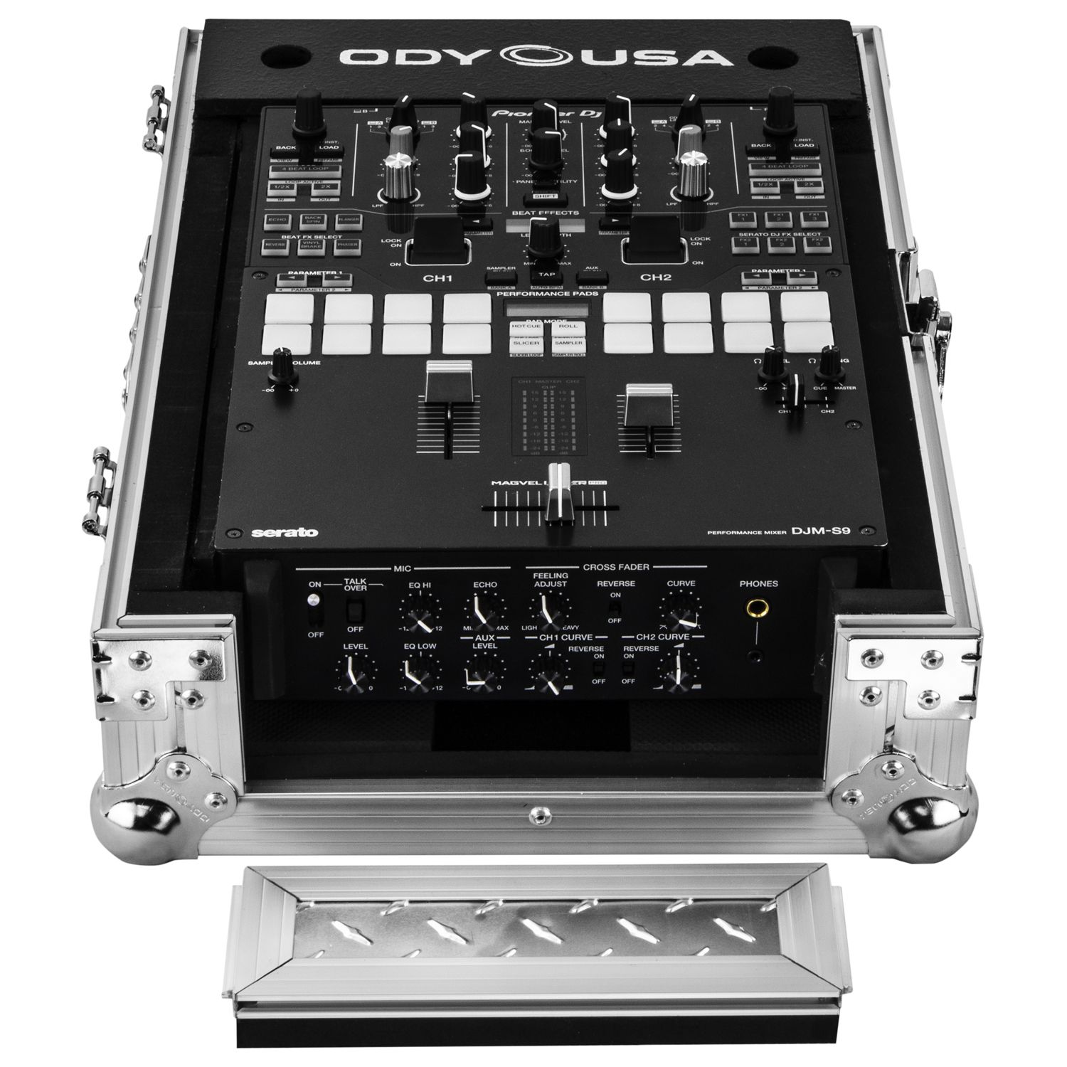 Universal 10-inch Format Extra Deep Silver Diamond Plated DJ Mixer Case - Image 2