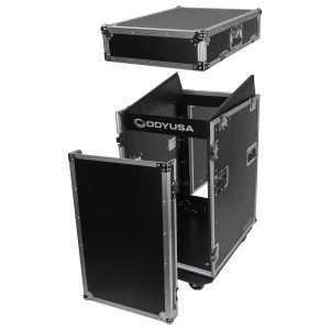 13U Top Slanted 16U Vertical Pro Combo Rack with Casters
