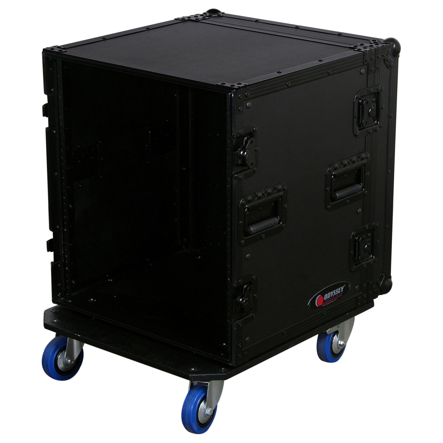 Black 12U Pro Amp Rack with Casters - Image 2