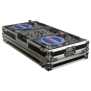 10" Format DJ Mixer and Two Battle Position Turntables Flight Coffin Case