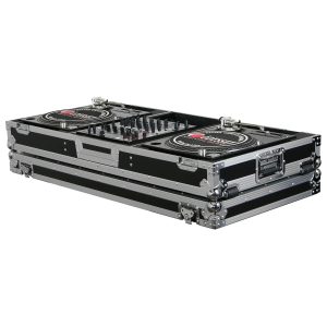 12" Format DJ Mixer and Two Battle Position Turntables Flight Coffin Case