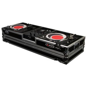 10" Format DJ Mixer and Two Standard Position Turntables Flight Coffin Case with Wheels