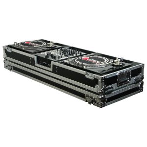 12" Format DJ Mixer and Two Standard Position Turntables Flight Coffin Case with Wheels