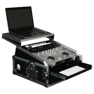 10U Top Slanted 2U Bottom Vertical Pro Combo Rack with Glide Platform