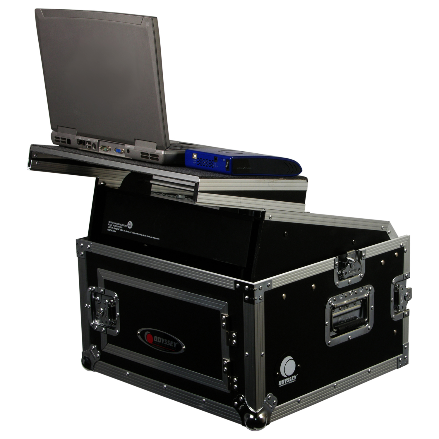 10U Top Slanted 4U Bottom Vertical Pro Combo Rack with Glide Platform - Image 2