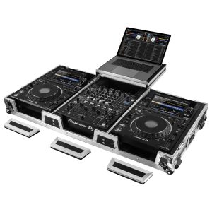 Extra Deep DJ Coffin Case for 12″ Format DJ Mixer and Two Media Players with Glide Platform