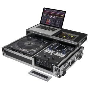 Reversible Compact Rane Twelve and Rane Seventy / Seventy-Two Battle DJ Coffin Flight Case with Glide Platform