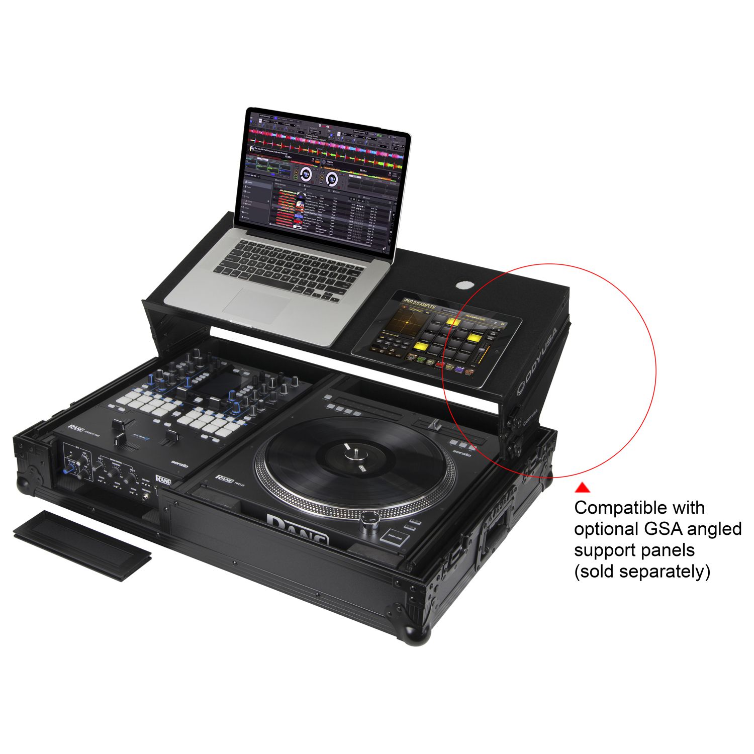 Black Reversible Compact Rane Twelve and Rane Seventy / Seventy-Two Battle DJ Coffin Flight Case with Glide Platform - Image 19