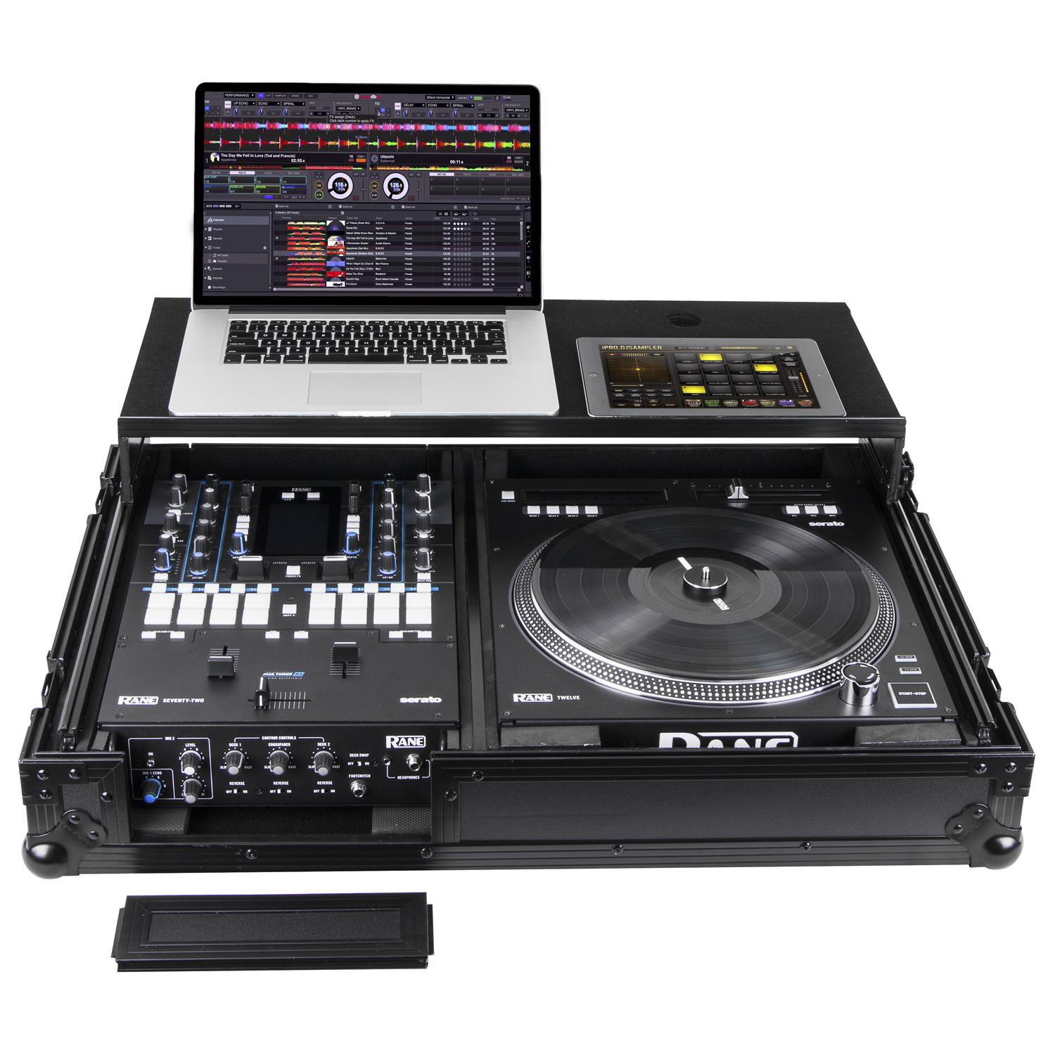 Black Reversible Compact Rane Twelve and Rane Seventy / Seventy-Two Battle DJ Coffin Flight Case with Glide Platform - Image 8