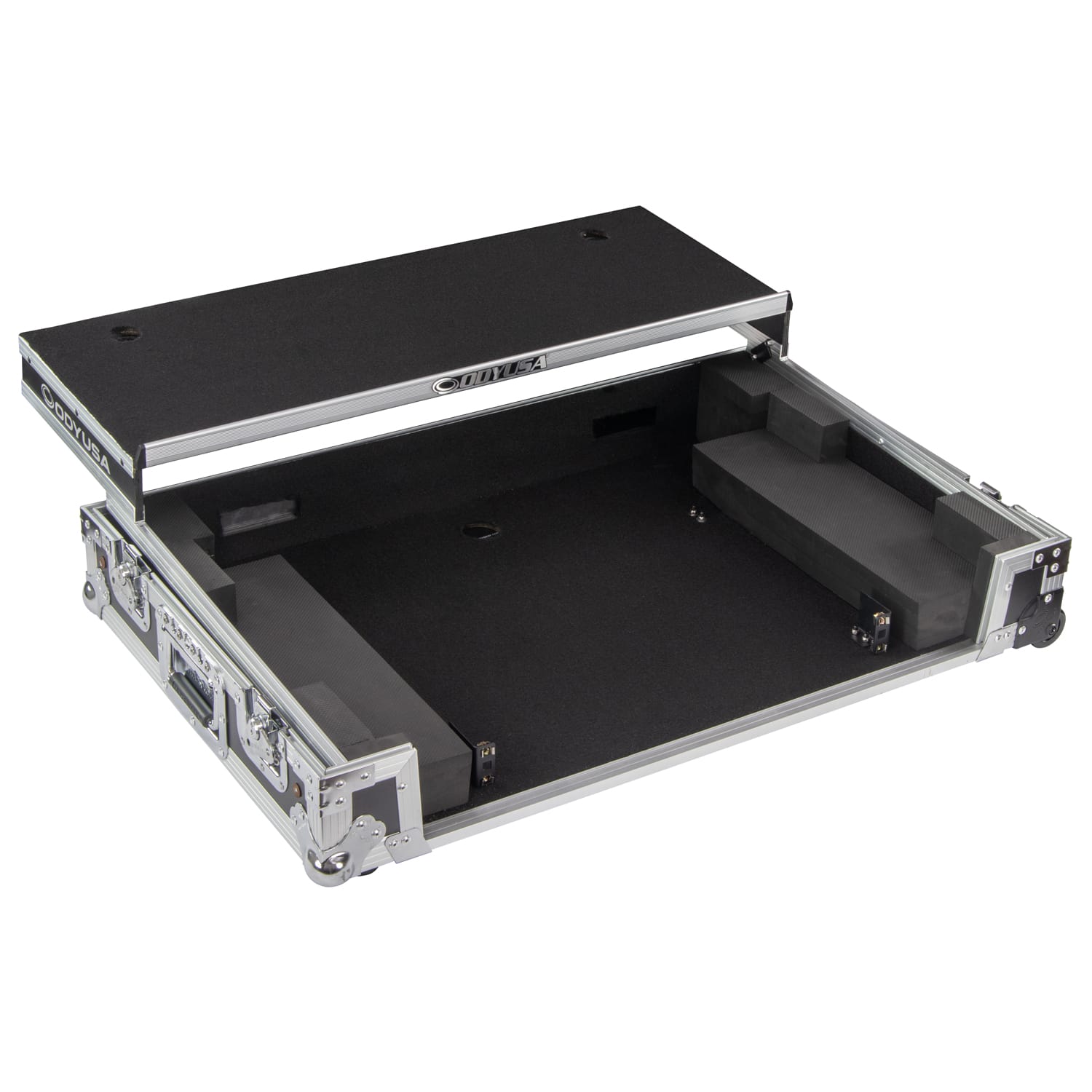 Odyssey DDJ-FLX10 1U Flight Case with Glide Style Laptop Platform and Corner Wheels - Image 4