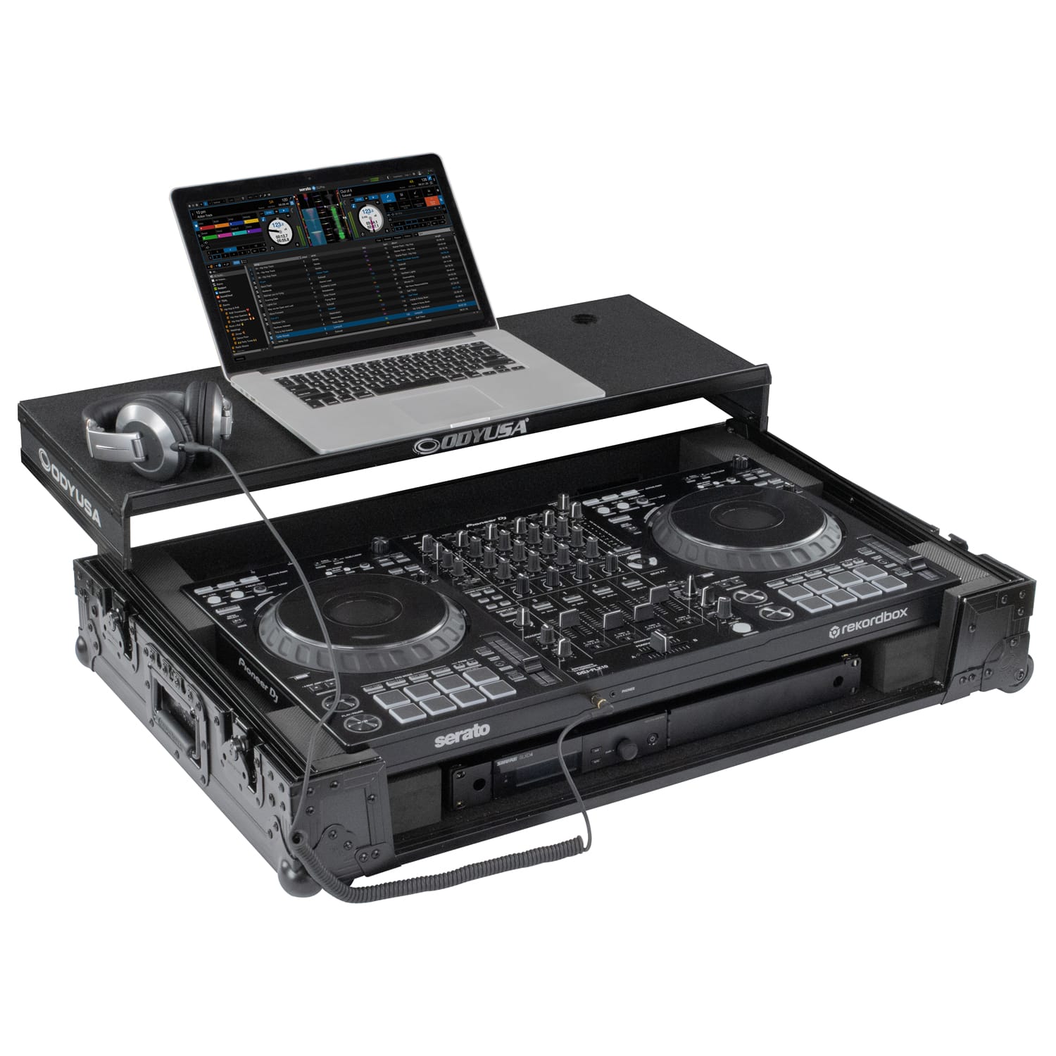Odyssey Black Label DDJ-FLX10 1U Flight Case with Glide Style Laptop Platform and Corner Wheels - Image 2
