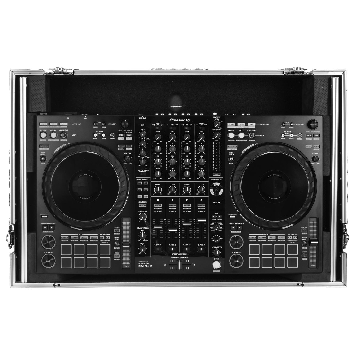 Pioneer DJ DDJ-FLX10 1U Flight Case with Glide Style Laptop Platform and Wheels - Image 2