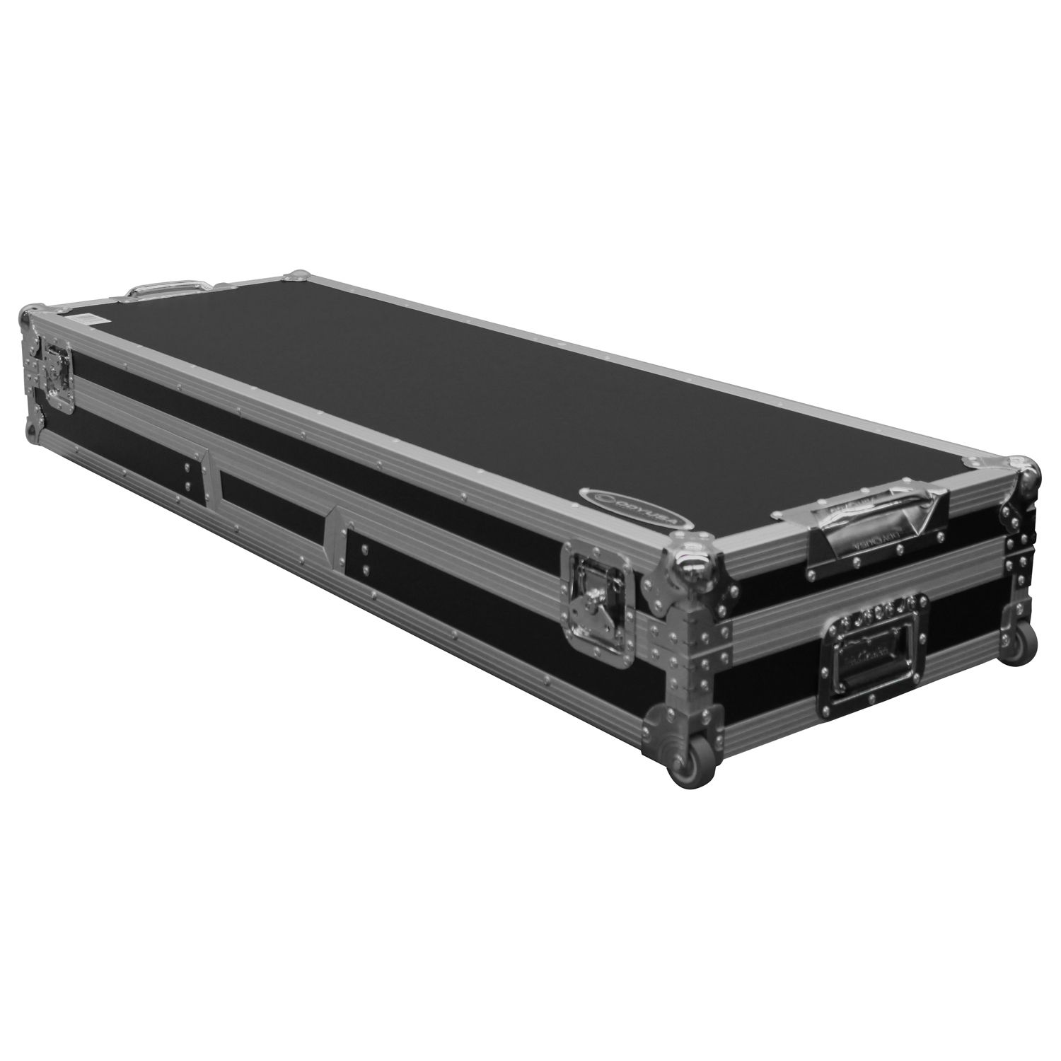 DJ Coffin For 2 Turntables In Standard Position & A 12" Format DJ Mixer Flight Zone Low Profile Glide Style Series - Image 5