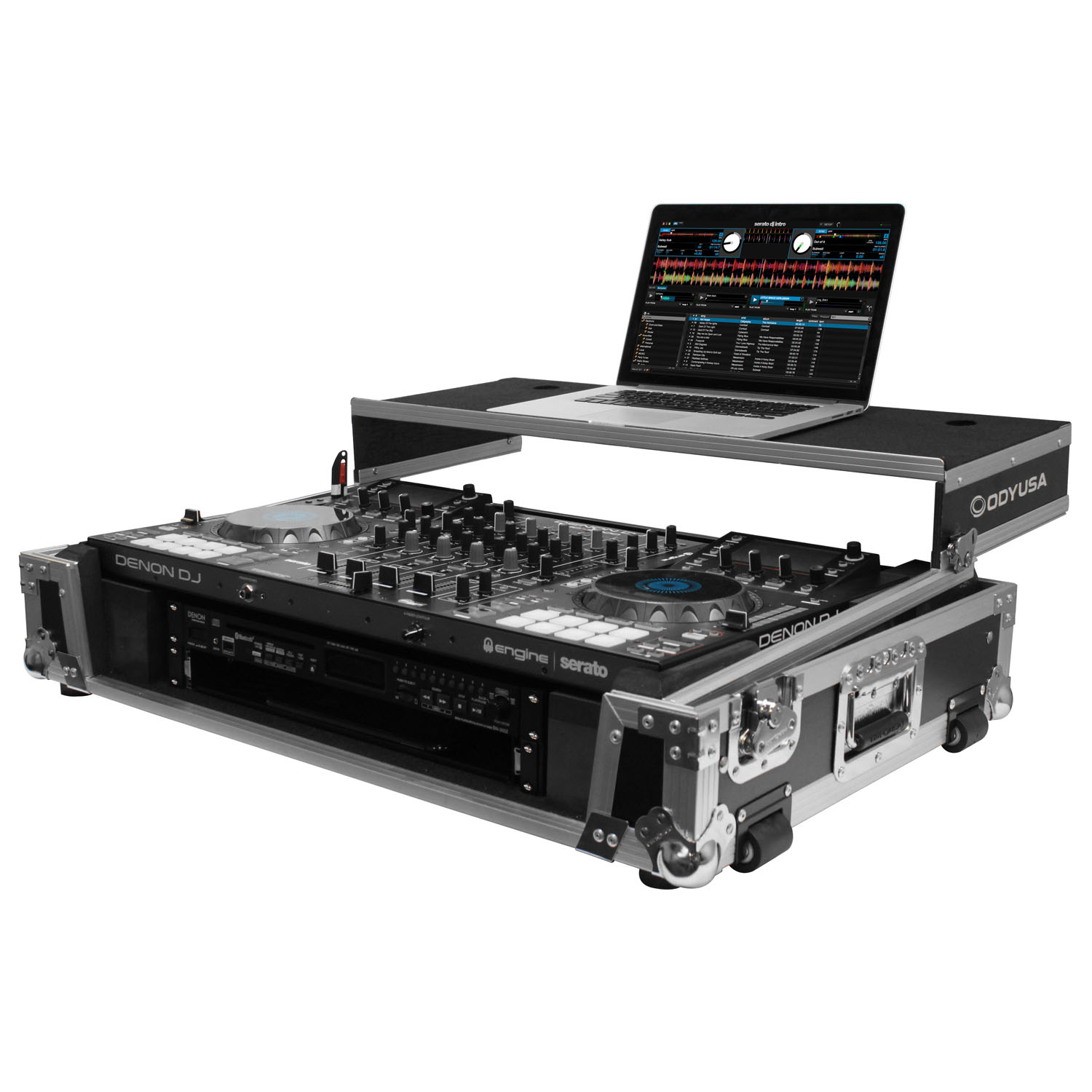 Denon MCX8000 Flight Case with 2U Rack Space, Wheels, and Glide Platform - Image 2