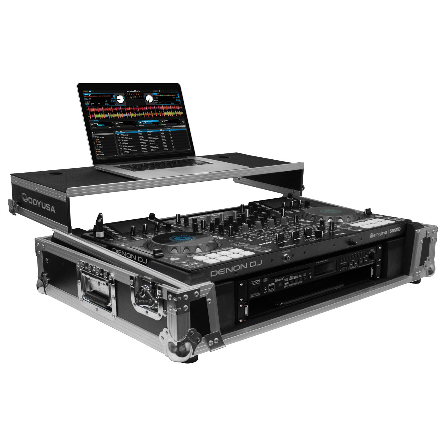 Denon MCX8000 Flight Case with 2U Rack Space, Wheels, and Glide Platform - Image 4