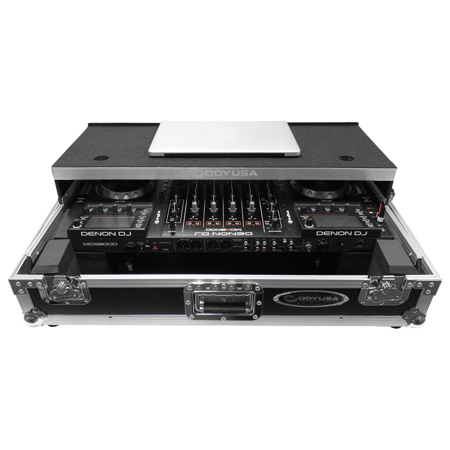 Denon MCX8000 Flight Case with 2U Rack Space, Wheels, and Glide Platform - Image 5