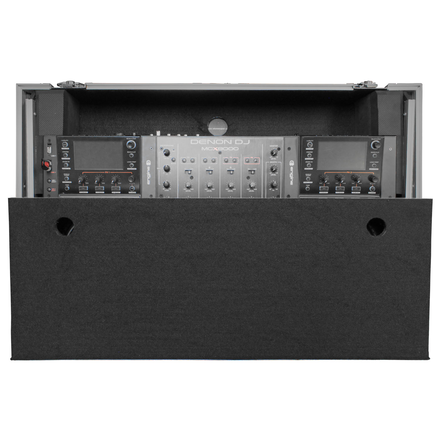 Denon MCX8000 Flight Case with 2U Rack Space, Wheels, and Glide Platform - Image 6