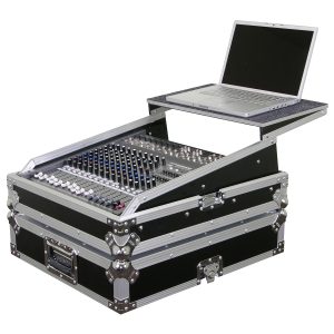 Universal 12U Rack Mountable Mixer Flight Case with Glide Platform