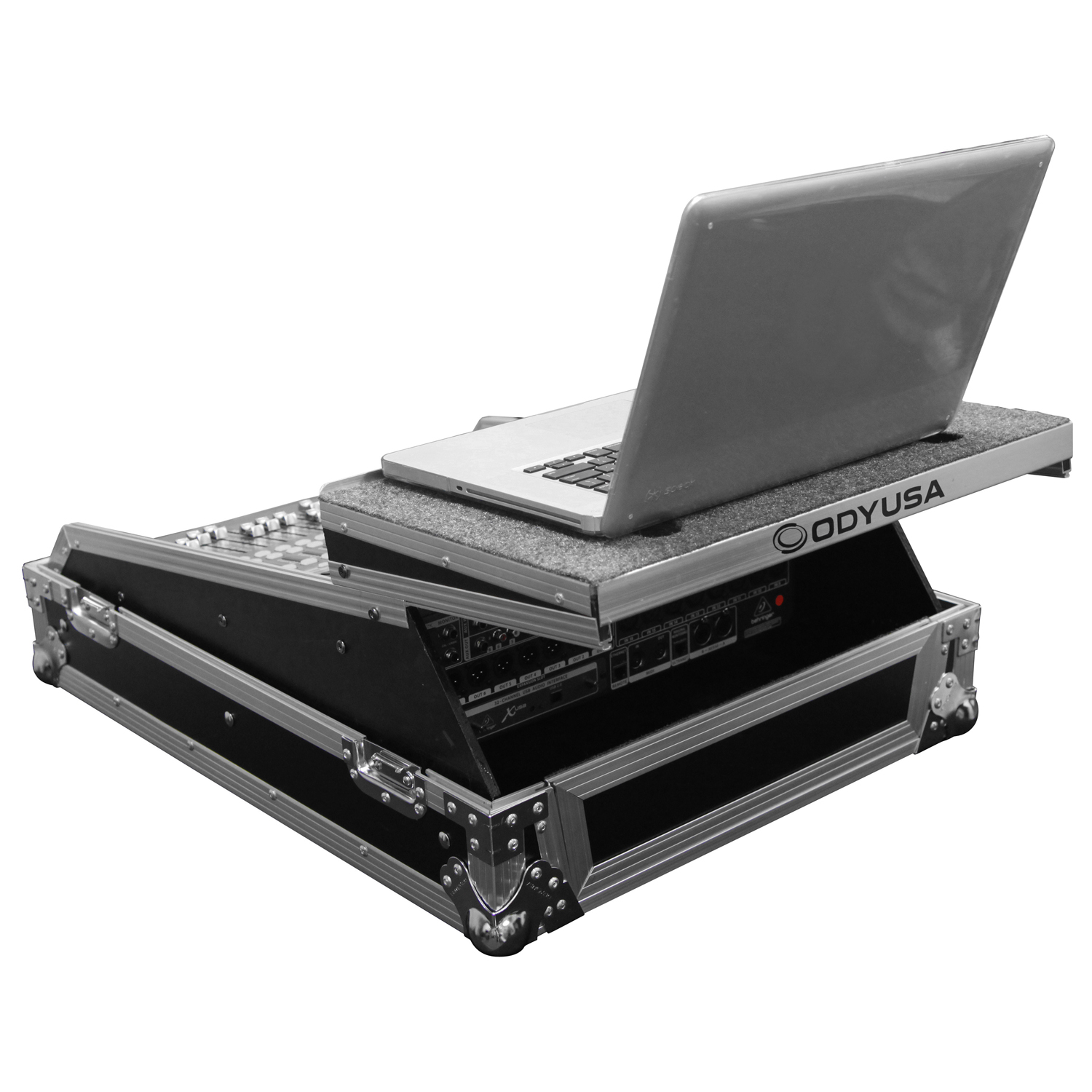 Universal 13U Rack Mountable Mixer Flight Case with Glide Platform - Image 3