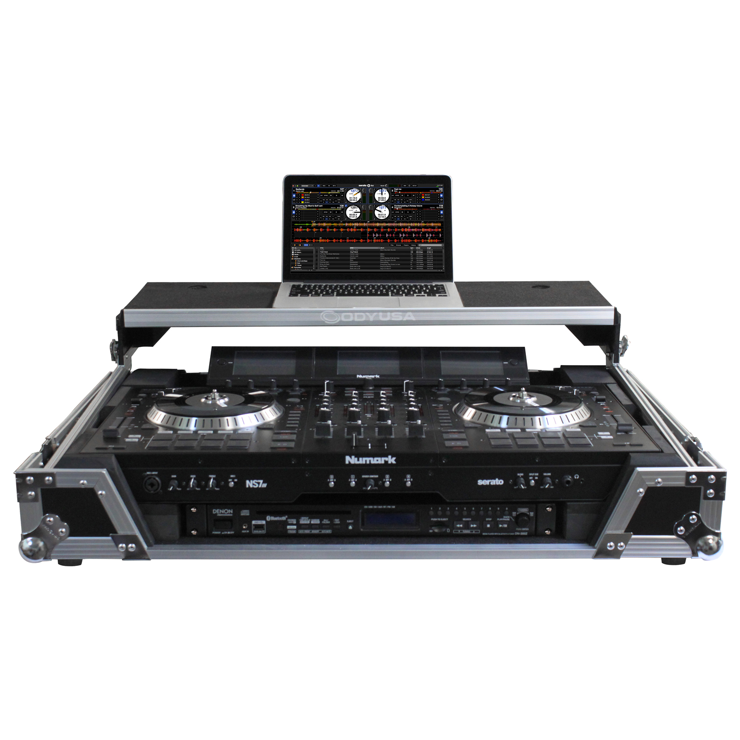 Numark NS7 / NS7II / NS7III Flight Case with 1U Rack Space and Glide Platform - Image 2