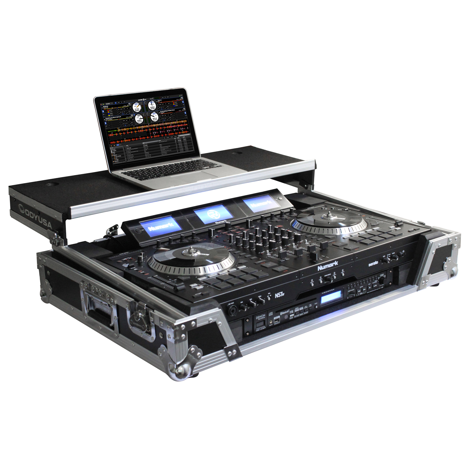 Numark NS7 / NS7II / NS7III Flight Case with 1U Rack Space and Glide Platform - Image 3