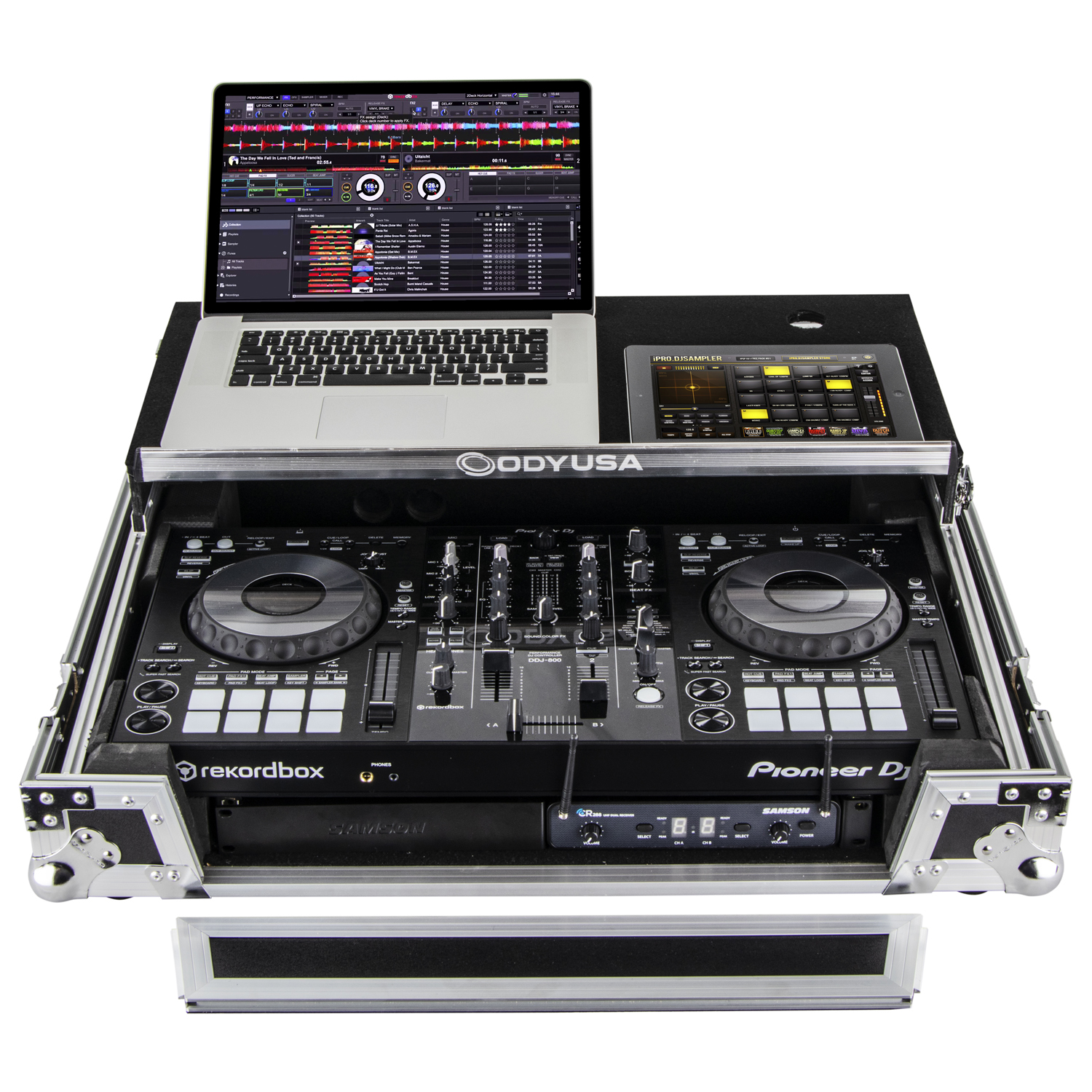 Pioneer DDJ-800 / XDJ-RR Flight Case with Bottom 1U Rack Space and Glide Platform - Image 2