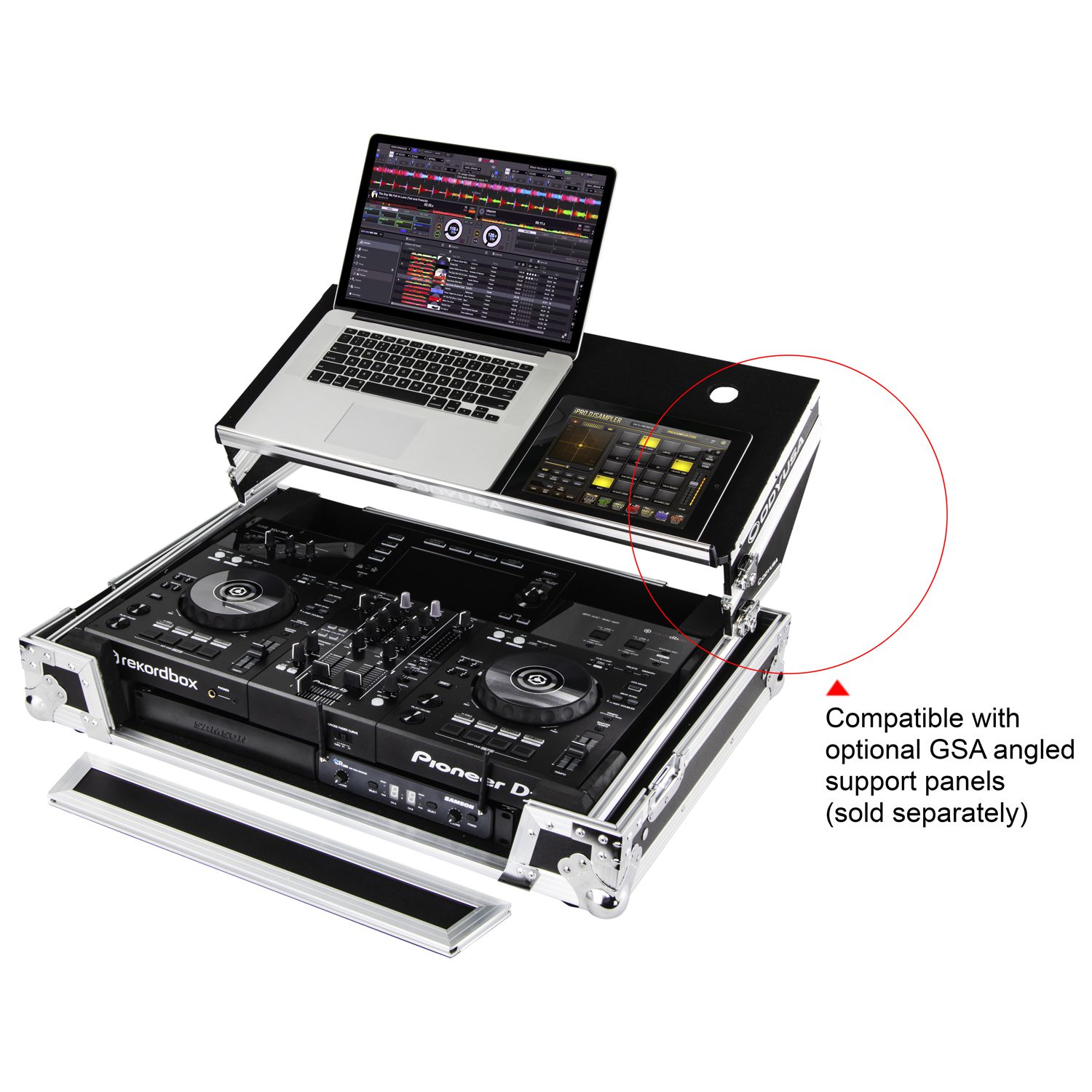Pioneer XDJ-RR Bottom 1U Rack Space Flight Case with Glide Platform - Image 14