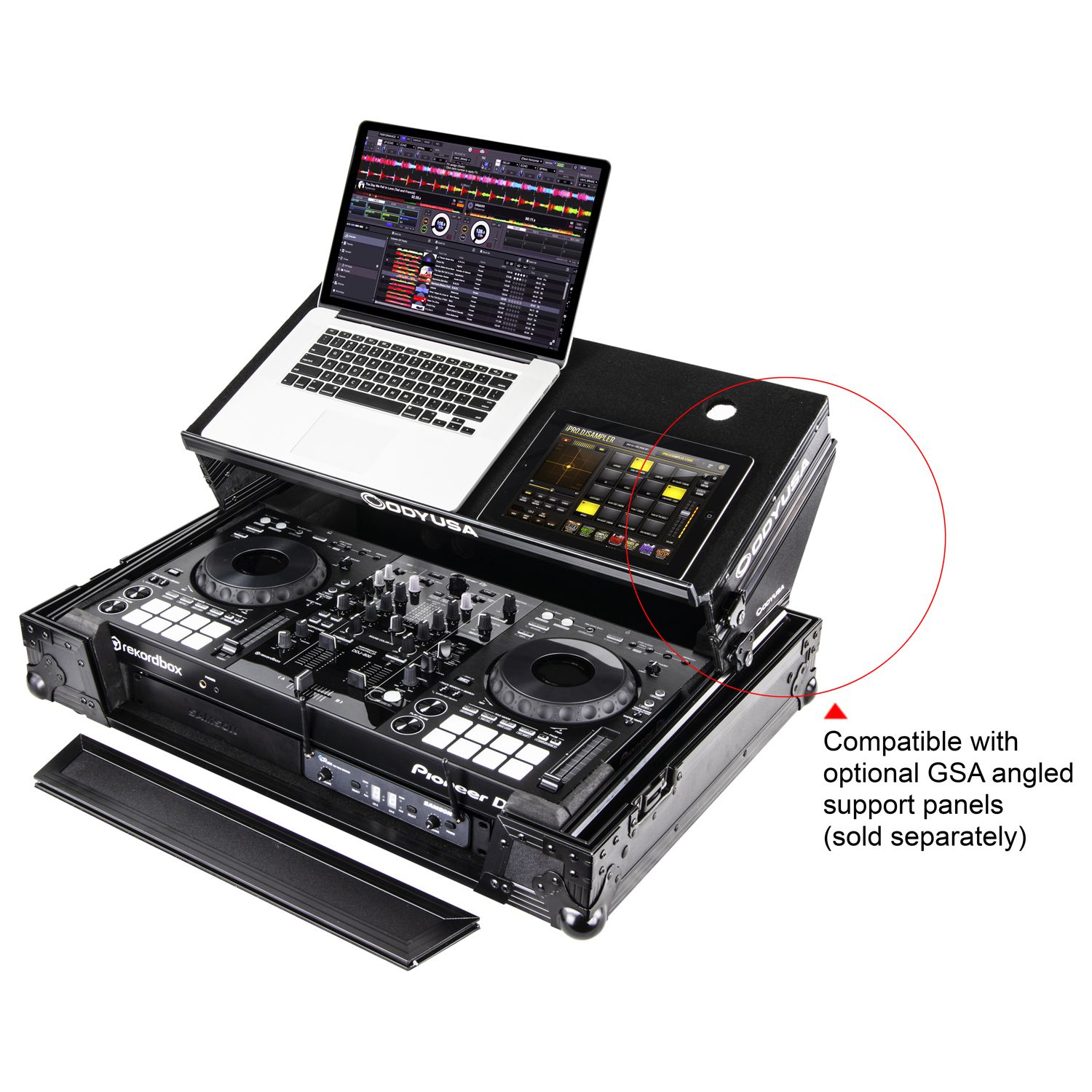 Black Pioneer XDJ-RR Bottom 1U Rack Space Flight Case with Glide Platform - Image 14