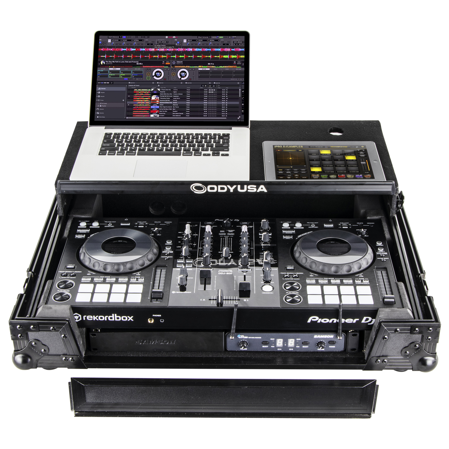 Black Pioneer XDJ-RR Bottom 1U Rack Space Flight Case with Glide Platform - Image 2